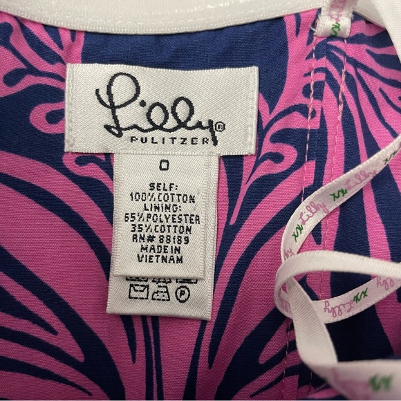 Vintage Lilly Pulitzer Gingham Pineapple Print Strapless Corset Sun Dress Size 0 - Picture 3 of 8